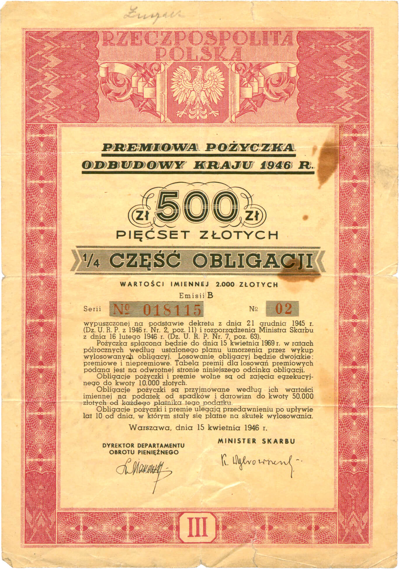 Obligacje 1946 rok