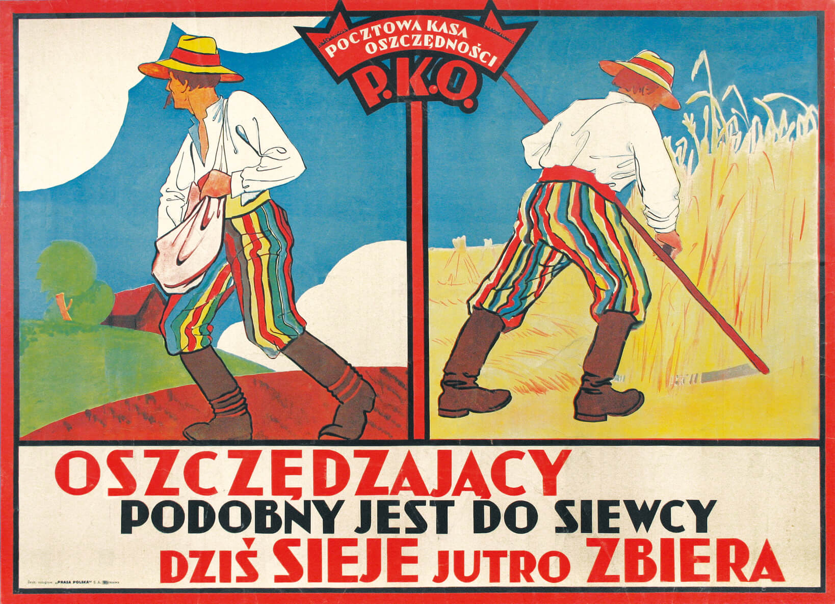 Plakat o oszczędzaniu lata 20. XX w.