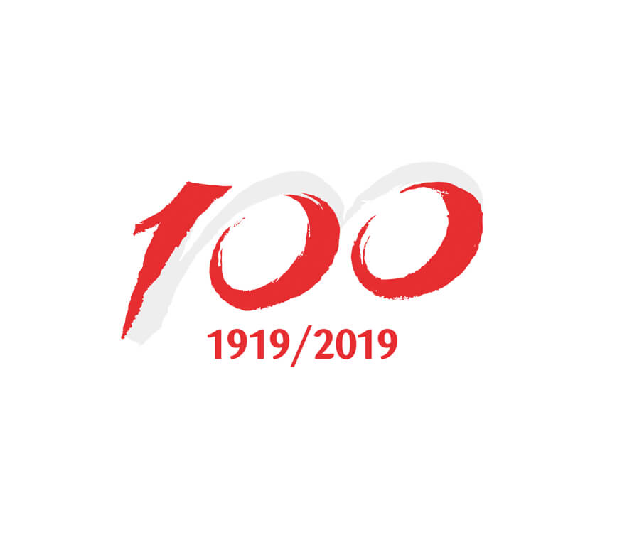 Jubileuszowa '100' na logotypie PKO, 2019r.